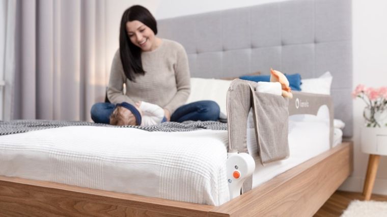 Lionelo, Eva, barierka ochronna do łóżka, Grey Melange