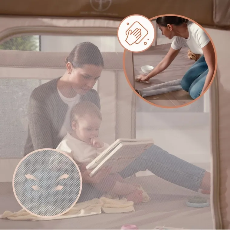 Lionelo, Florence, kojec dla dzieci, Easy Fold, beige sand