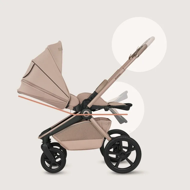 Lionelo, Freya, wózek wielofunkcyjny, składana gondola, 3w1, beige sand