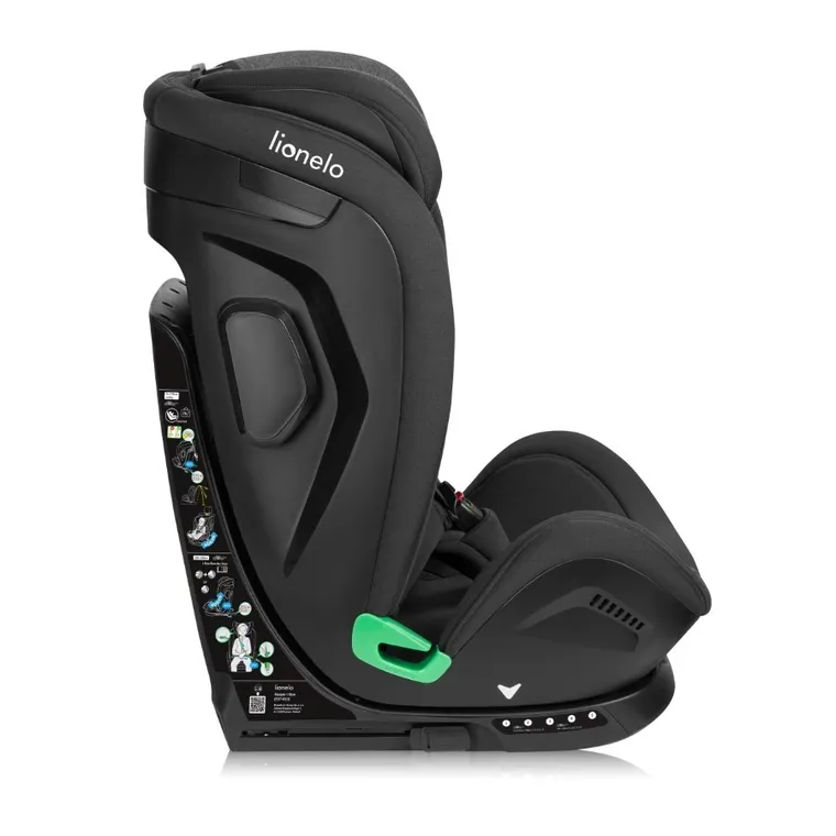 Lionelo, Harper i-Size, fotelik samochodowy, black carbon grey, 76-150 cm