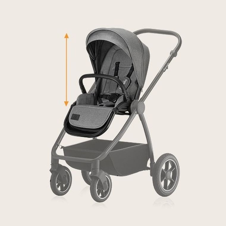 Lionelo, Meril, wózek wielofunkcyjny, 2w1, Grey Stone