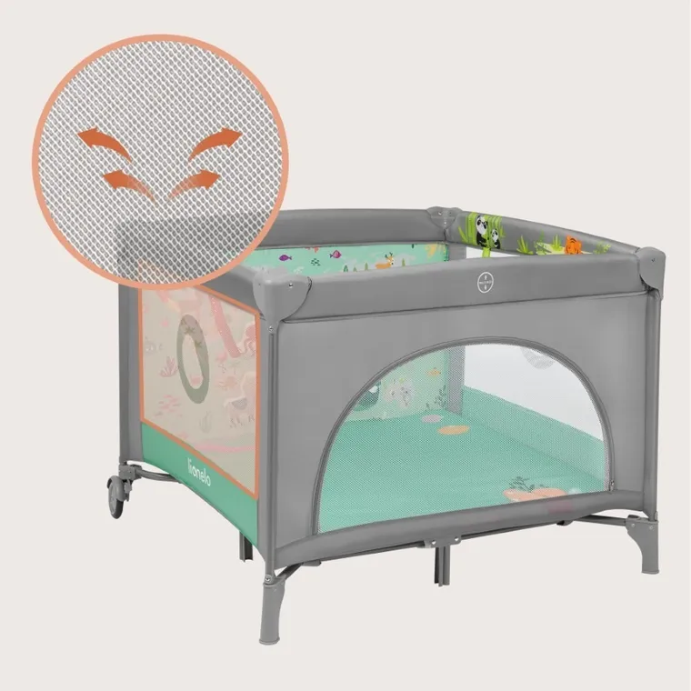 Lionelo, Mille Plus, kojec wielofunkcyjny, grey green