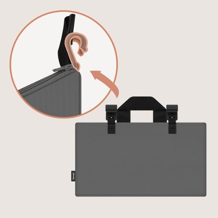 Lionelo, Sidepocket, organizer do łóżeczka, średni, grey