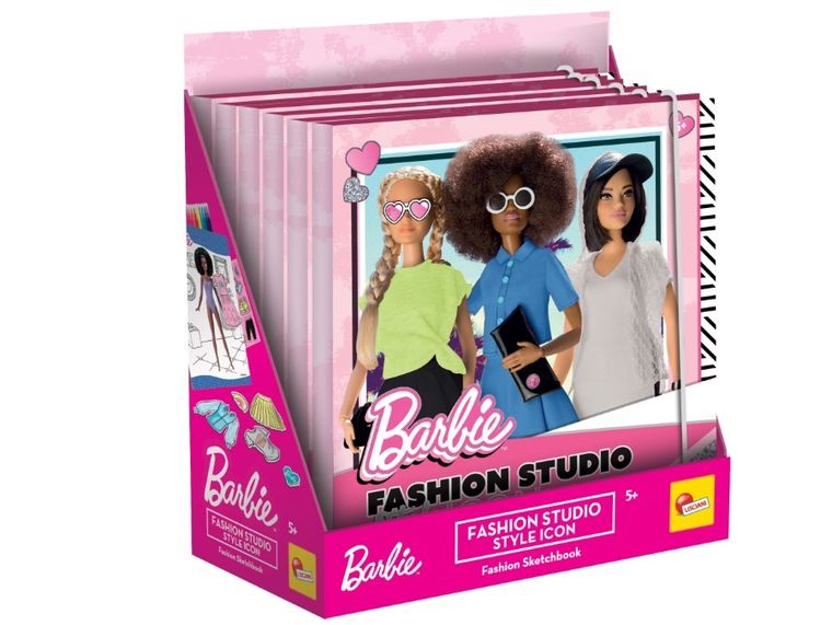 Lisciani, Barbie, Style Icon Fashion Studio, szkicownik z naklejkami
