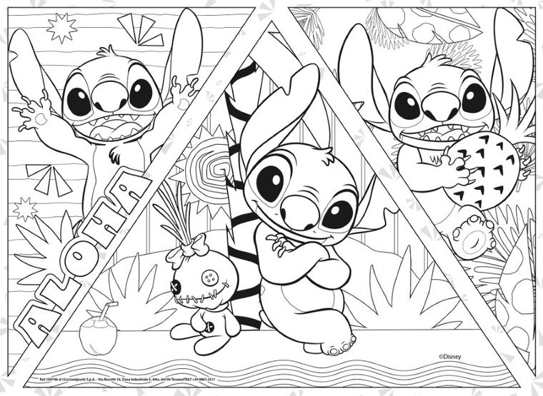 Lisciani, Lilo i Stitch, Maxifloor, puzzle, 4-48 elementów