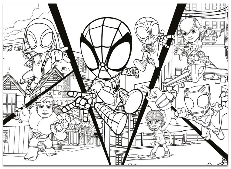 Lisciani, Spidey i super-kumple, puzzle dwustronne, 192 elementy