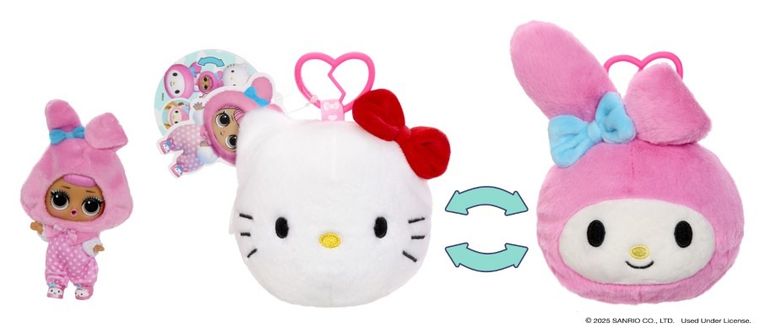 L.O.L. Surprise, Loves Hello Kitty, Reversible Plush, mini laleczka w pluszowym etui, 1 szt.