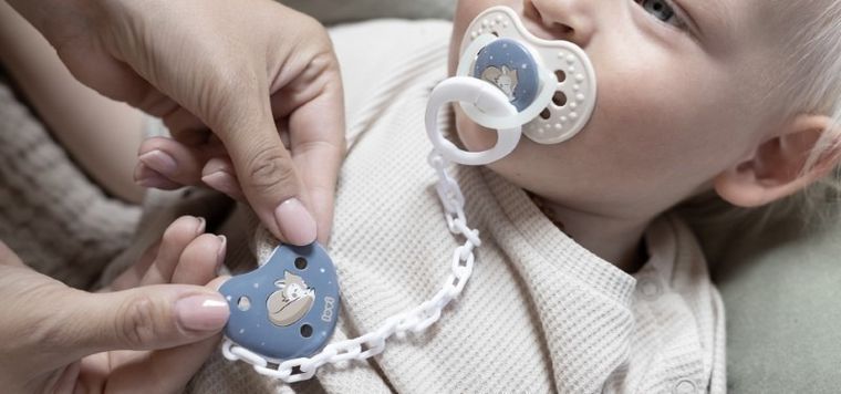 Lovi, Night&Day, łańcuszek do smoczka, niebieski