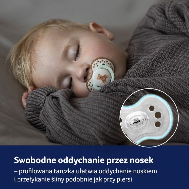 Lovi, Teddy Love, smoczek silikonowy, dynamiczny, 6-18 m, 2 szt.