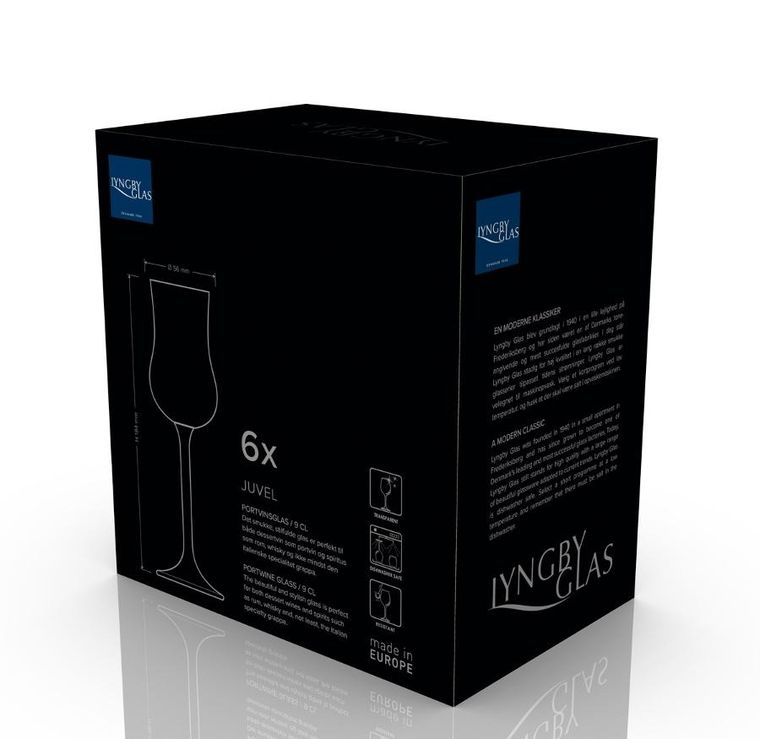Lyngby Glas, kieliszki do wina deserowego, Juvel, 90 ml, 6 szt.