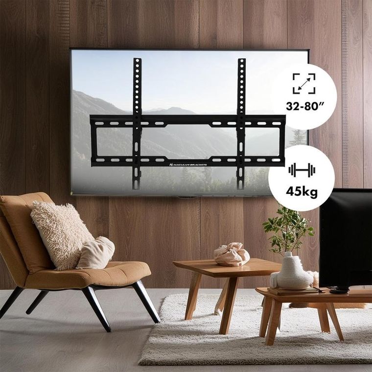 Maclean, Max Vesa, uchwyt do telewizora, 600-400 mm, 32-80", 45 kg, regulacja odchylenia, MC-413