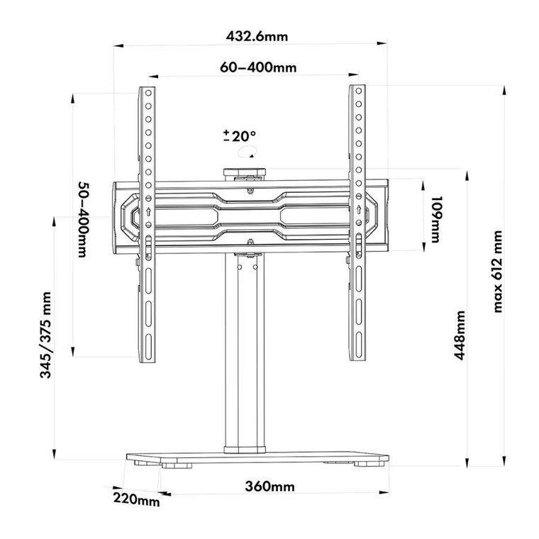 Maclean, uniwersalny stojak do telewizora, dla TV 32-55", MC-132