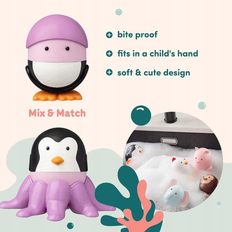 Magimals, zwierzęta morskie, figurki magnetyczne, zabawka do kąpieli