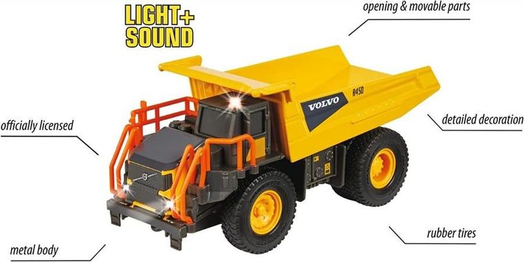 Majorette, Volvo, wywrotka, 20 cm