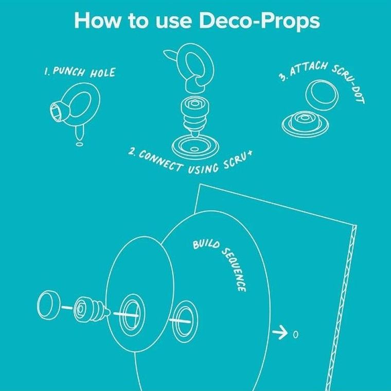 Makedo, Deco-Props, zestaw kreatywnych kształtów dekoracyjnych, Googlies, 21 elementów