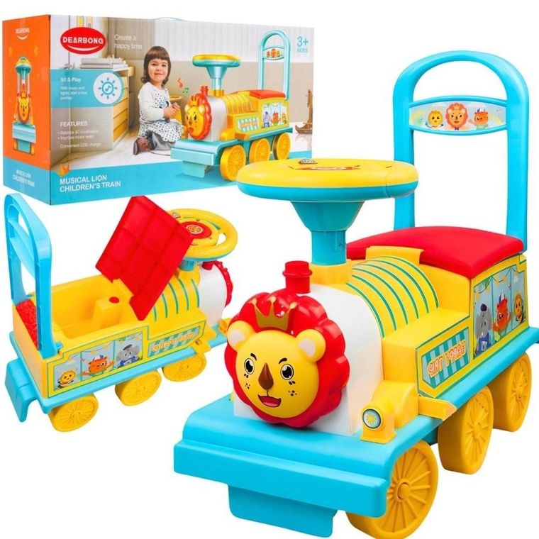 Maksik, jeździk interaktywny, pociąg lew