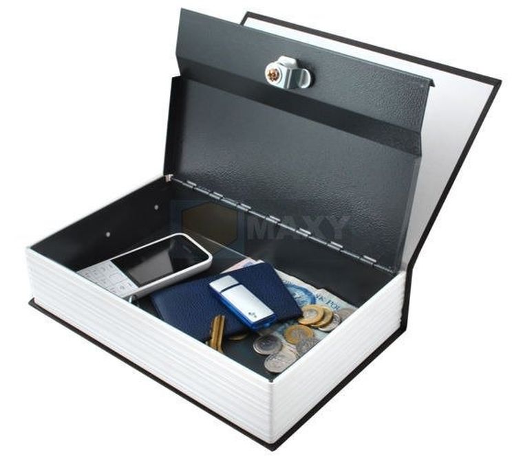 Malatec, kasetka w książce, sejf