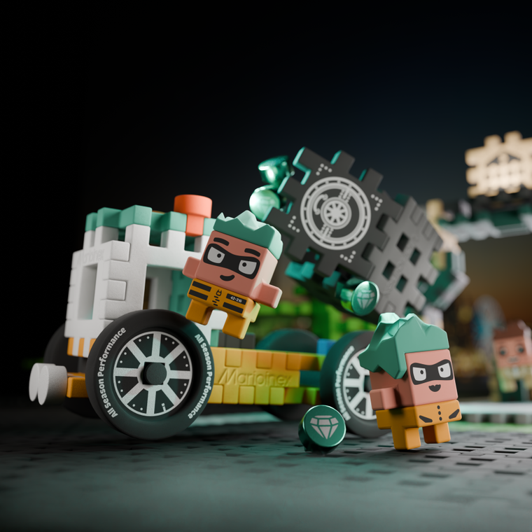 Marioinex, Mini Waffle, City, Napad Na Bank, klocki konstrukcyjne, 148 elementów