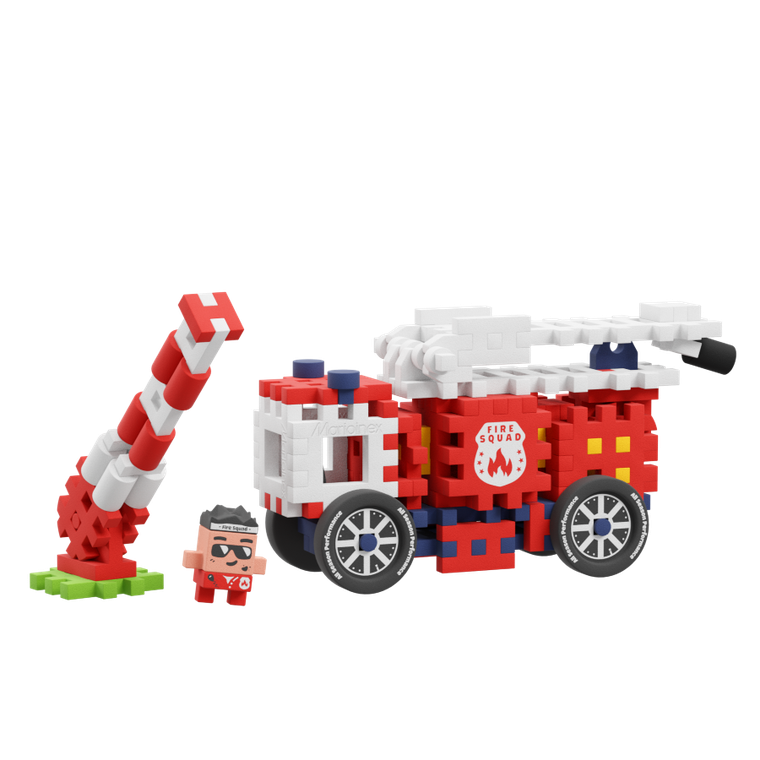 Marioinex, Mini Waffle, City, Remiza Strażacka, klocki konstrukcyjne, 280 elementów