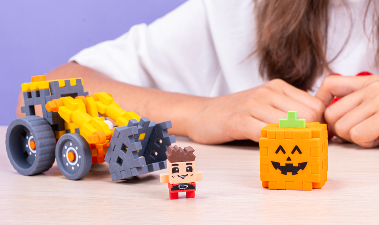 Marioinex, Mini Waffle, Farmer, Koparka, klocki konstrukcyjne, 50 elementów