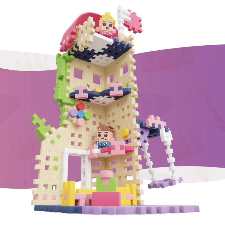 Marioinex, Mini Waffle, Wieża Fantazji, klocki konstrukcyjne, 148 elementów