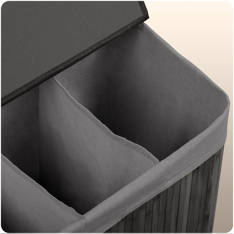 Massido, bambusowy kosz na pranie z pokrywą, 150l