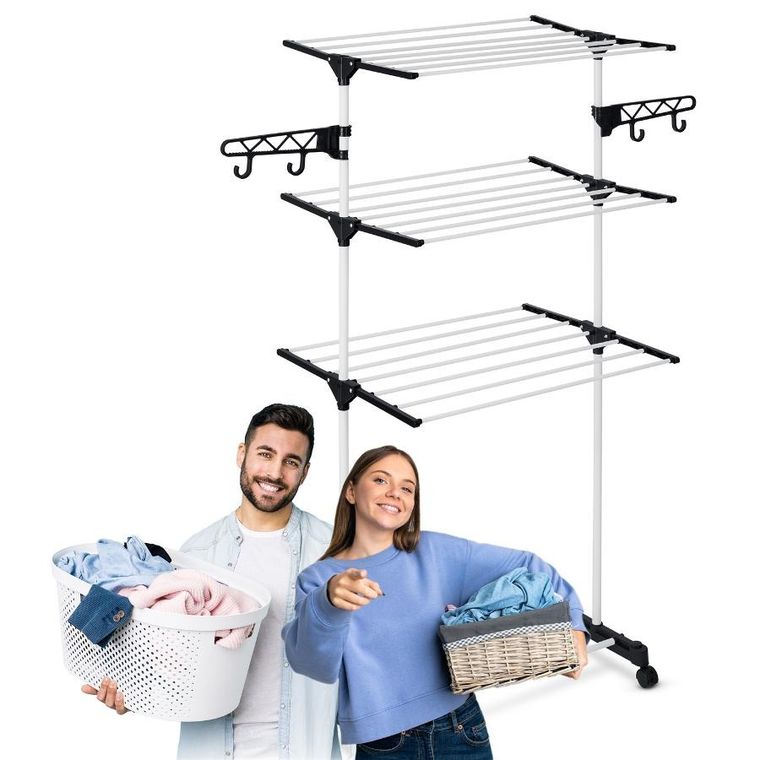 Massido, Delia, suszarka na pranie stojąca, rozkładana, biała, 15 m