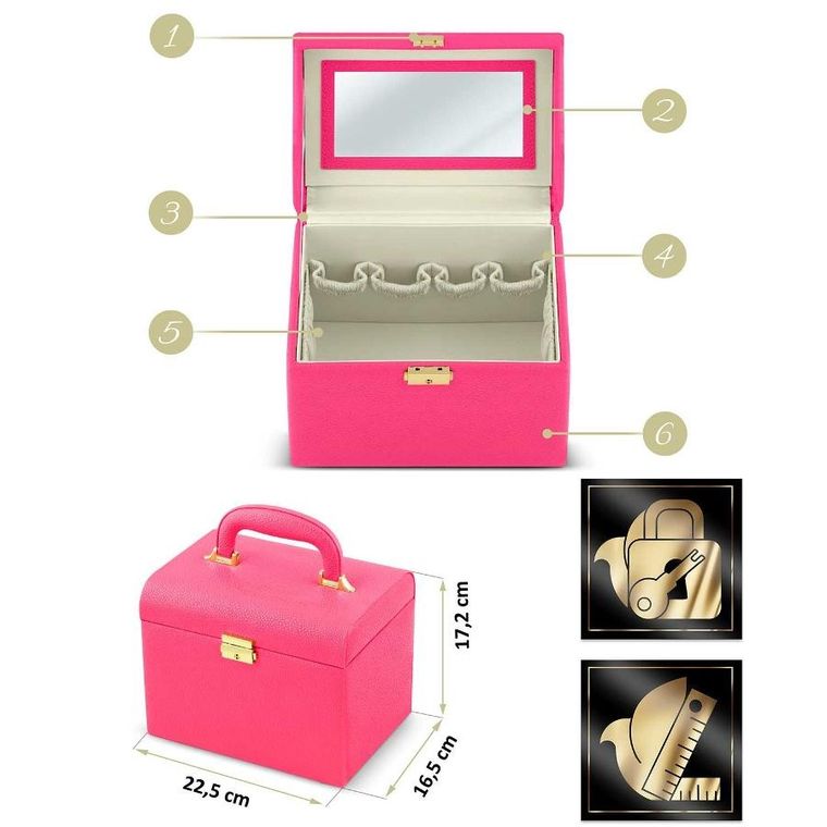 Massido, kuferek na kosmetyki, różowy