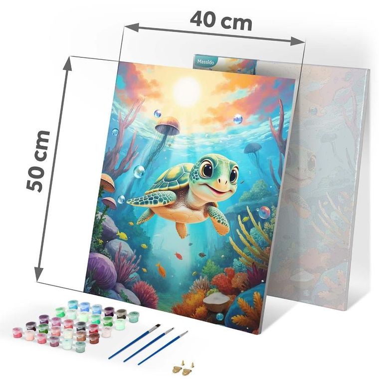 Massido, malowanie po numerach, żółwik, 40-50 cm