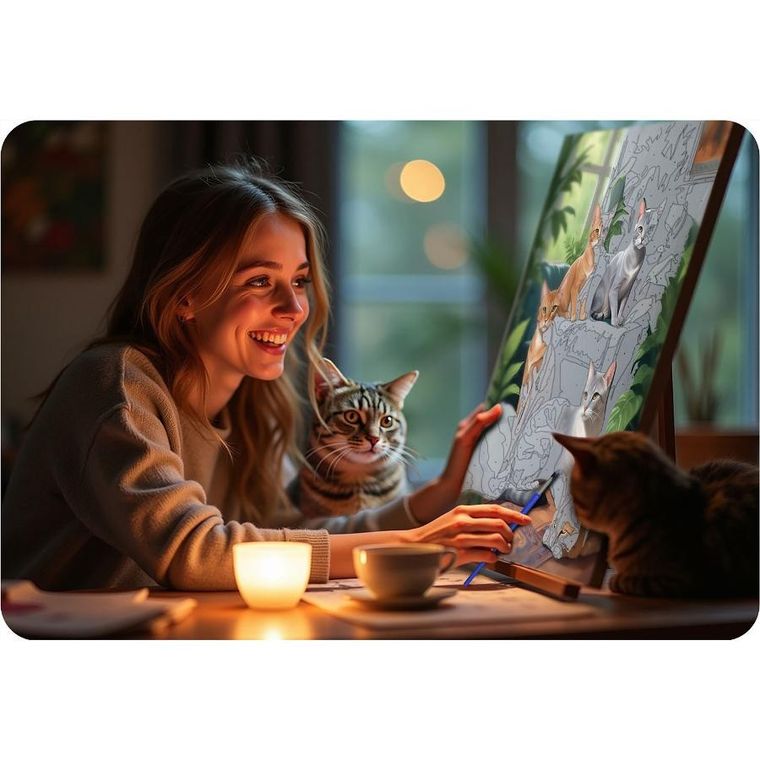 Massido, obraz do malowania po numerach, Koty, 40-50 cm