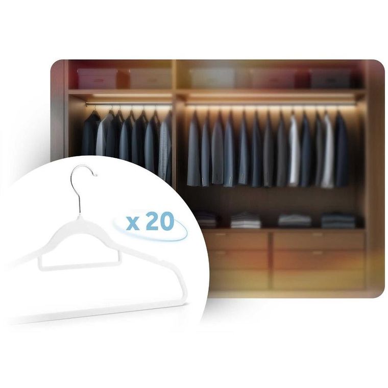 Massido, Welurowe wieszaki na ubrania, 20 szt., MS-859