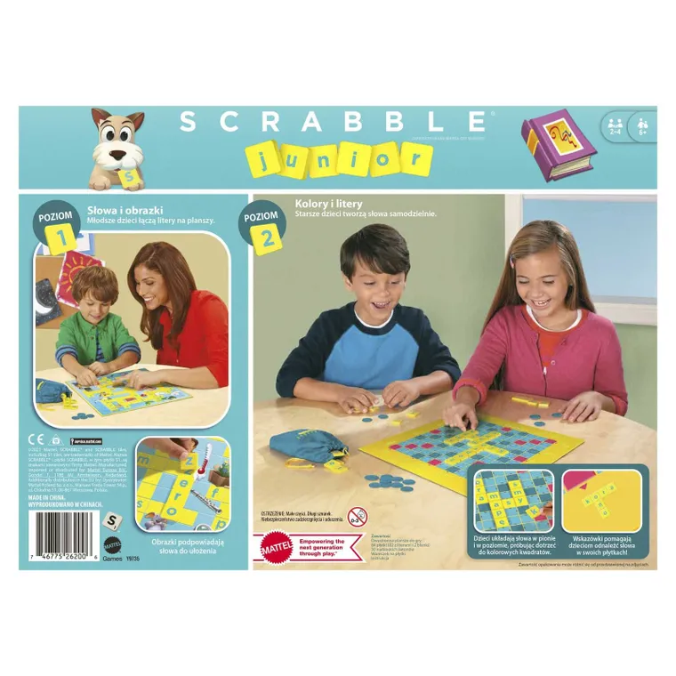 Mattel, Scrabble Junior, gra familijna 2w1