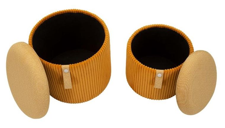 Mauro Ferretti, Bolzano, zestaw puf ze schowkiem, średnica 38 cm, średnica 32 cm