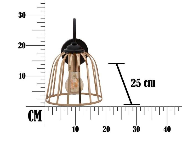Mauro Ferretti, kinkiet ze złotym kloszem, 18-25-28 cm