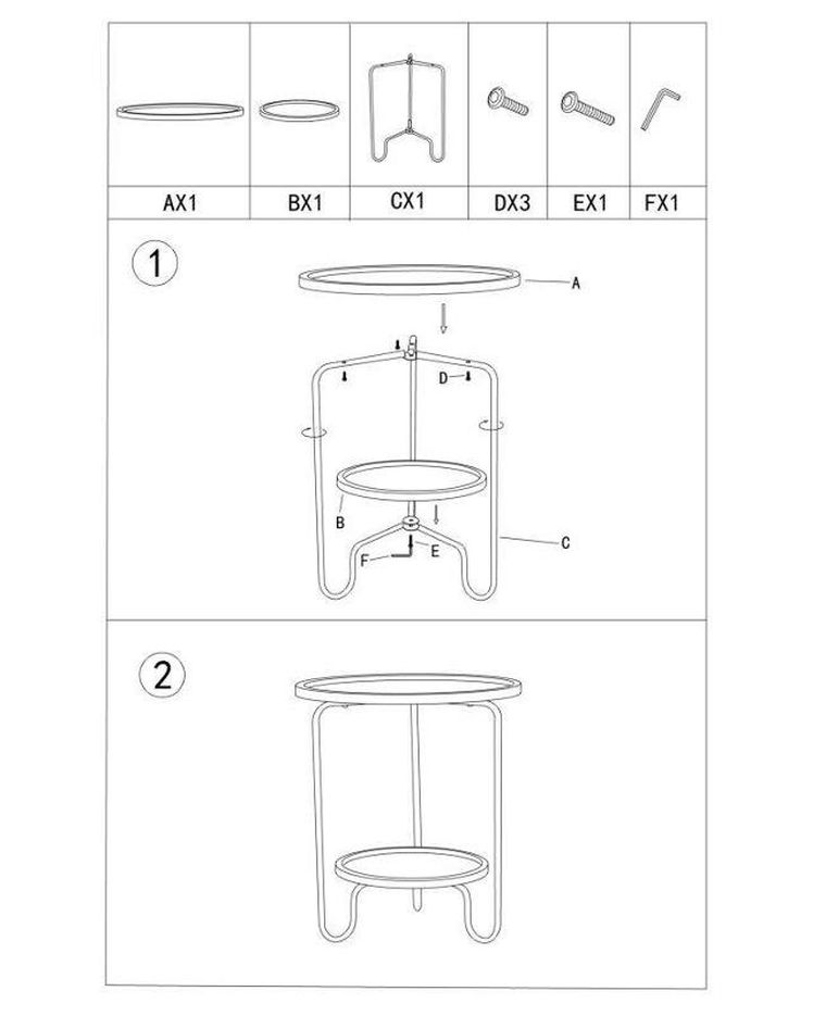Mauro Ferretti, stolik kawowy z półką, Ø 48 cm
