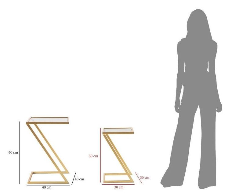 Mauro Ferretti, zestaw stolików pomocniczych z blatem z dymionego szkła