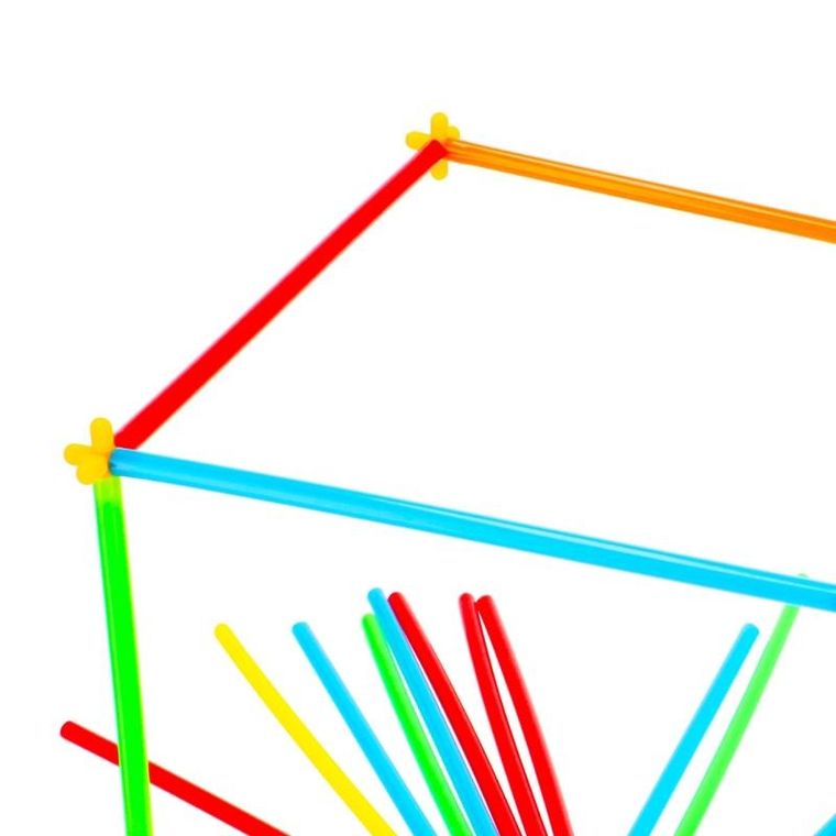 Mega Creative, klocki konstrukcyjne, słomki, 100 elementów