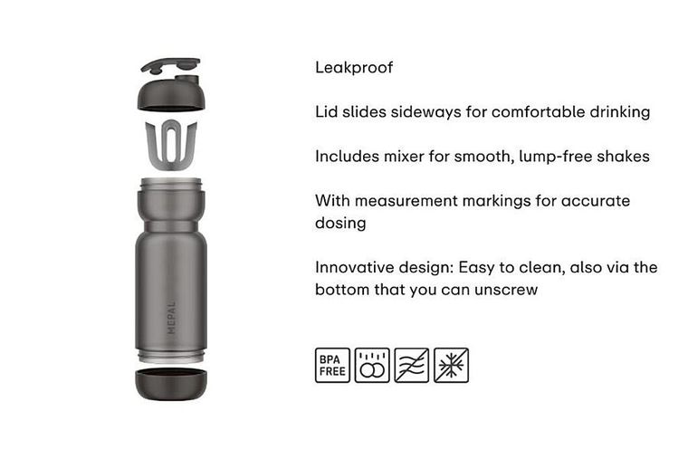 Mepal, Active, shaker sportowy, Graphite Black, 800 ml