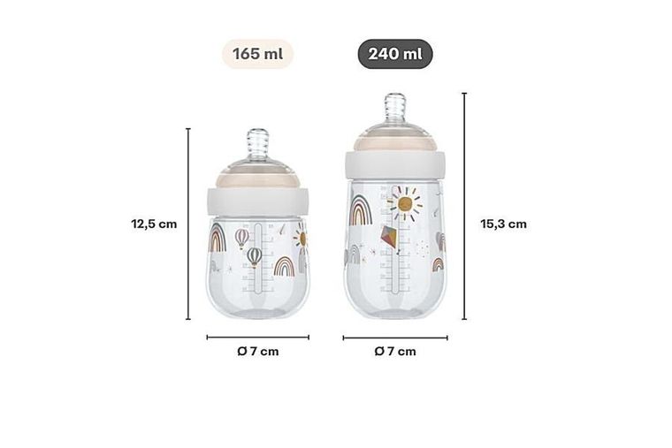 Mepal, Mio, butelka ze smoczkiem, Sunshine&Rainbow, 240 ml