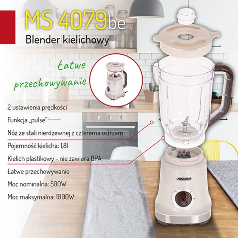 Mesko, blender kielichowy, MS 4079be