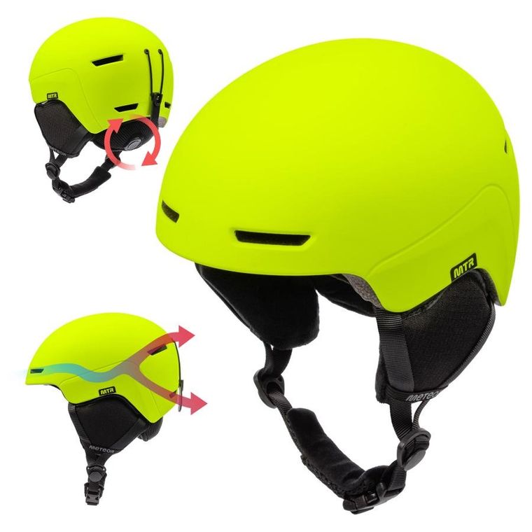 Meteor, Avalo, kask narciarski, neonowy żółty, rozmiar 53-55 cm