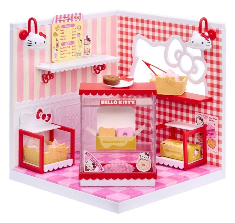MGA's Miniverse, Make It Mini, Hello Kitty, Sanrio Playset, kawiarenka, zestaw z mini akcesoriami