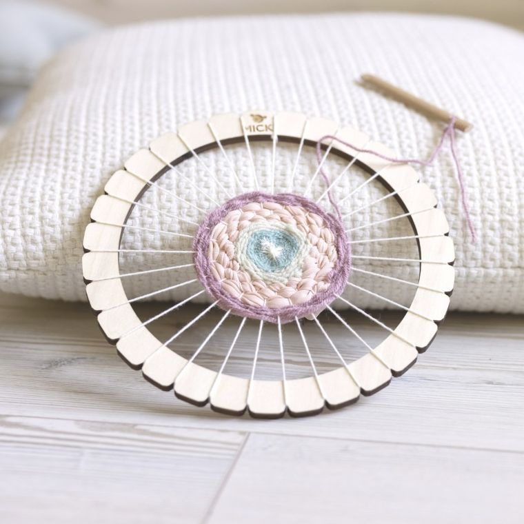 Micki, krosno okrągłe, ramka do tkania, zestaw kreatywny, 21 cm