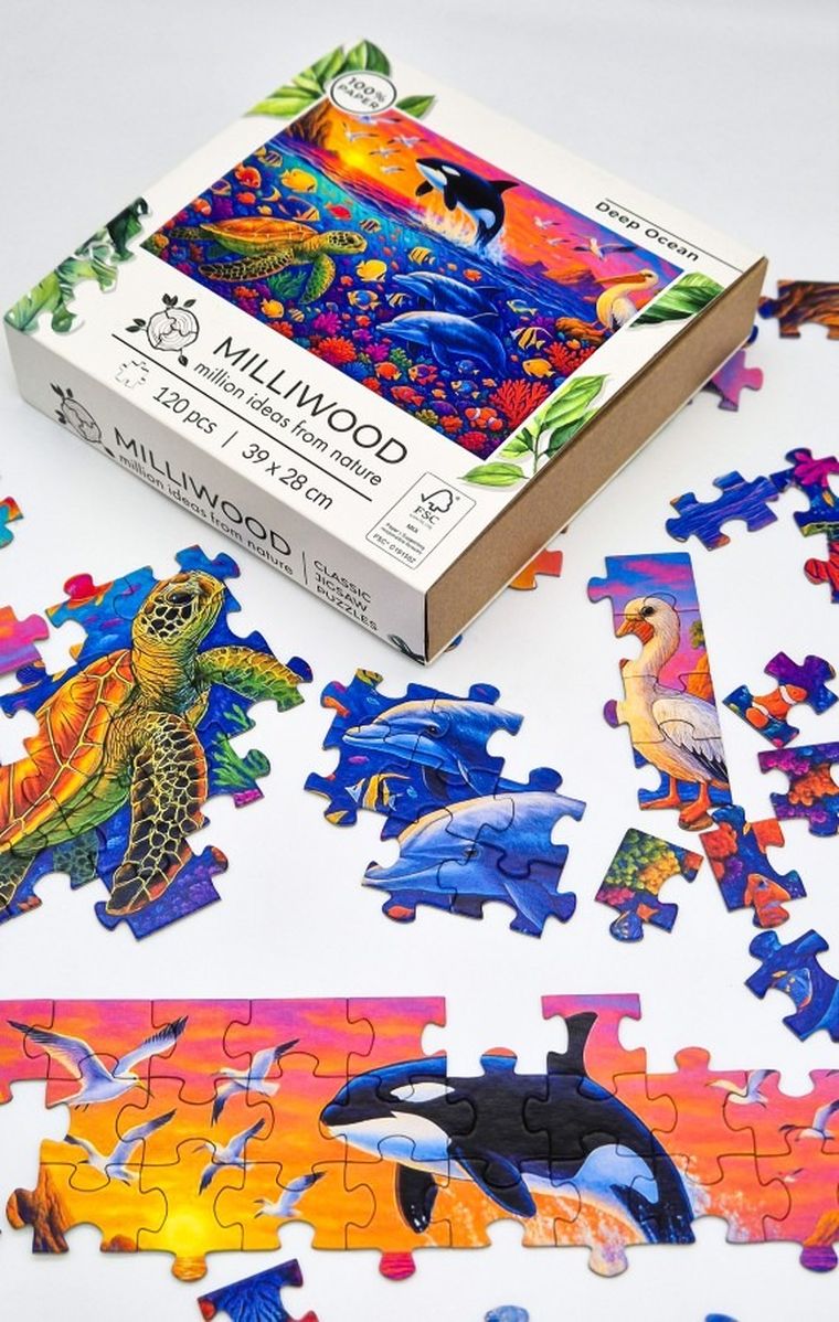 Milliwood, Głębia Oceanu, puzzle drewniane, 120 elementów