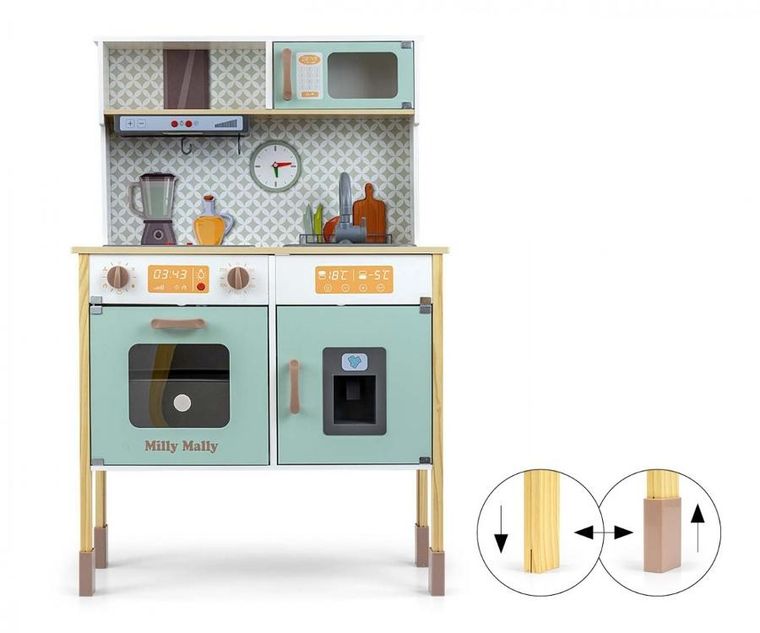 Milly Mally, Bjorn, drewniana kuchnia, miętowa