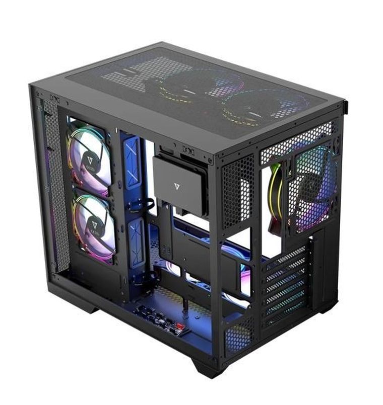 Modecom, Volcano Panorama APEX ARGB 3F Midi, obudowa komputerowa, szara