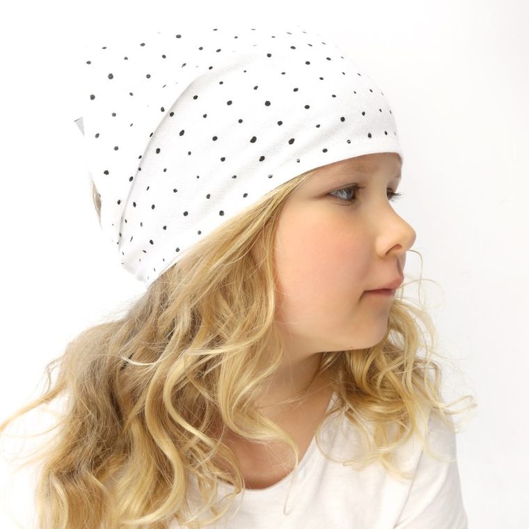 Motherhood, ECO Kropeczki Czarne, chusteczka muślinowa na główkę, 60-30 cm