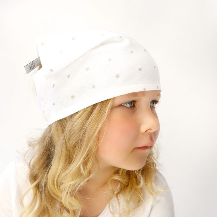 Motherhood, ECO Kropeczki Szare, chusteczka muślinowa na główkę, 60-30 cm