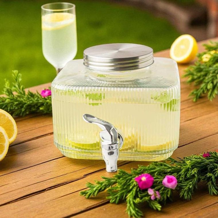 Mplco, słój z kranikiem, szklany, 3l