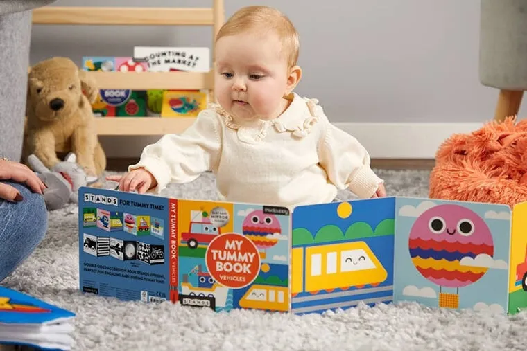 Mudpuppy, dwustronna kontrastowa książeczka harmonijka, pojazdy